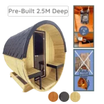2.5m Barrel Sauna Pre-Assembled